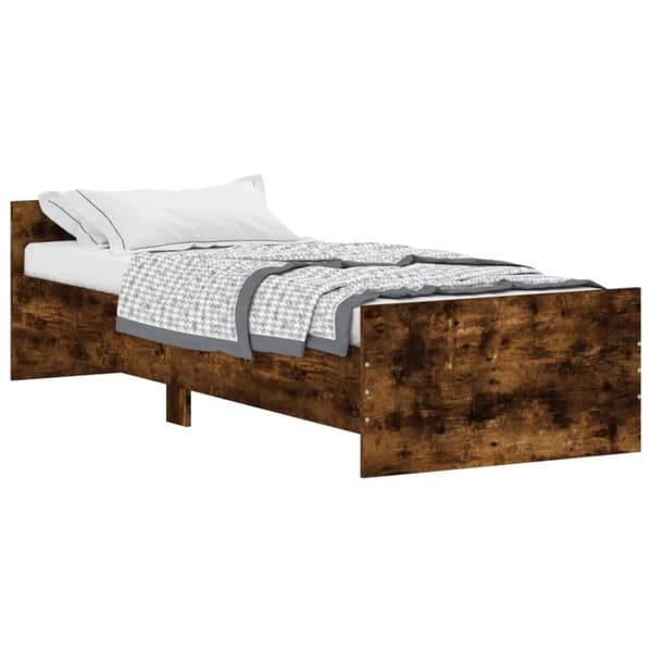 sengeramme 75x190 cm uden madras konstrueret træ røget eg