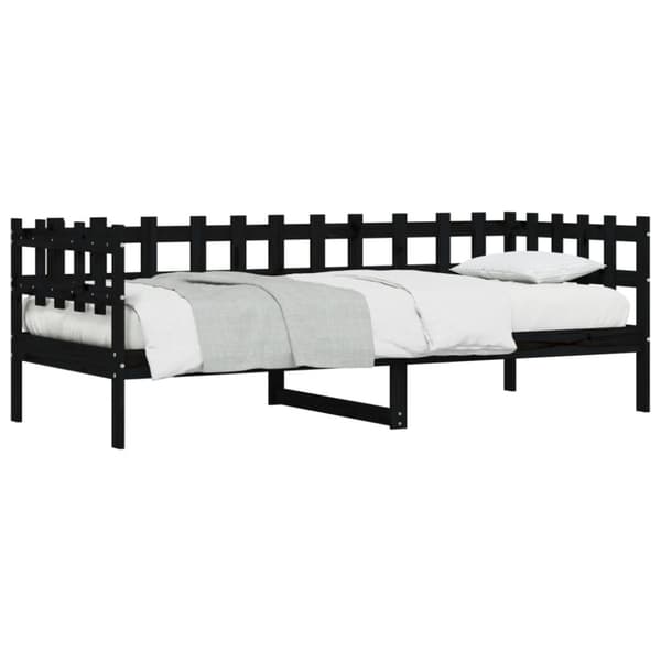 daybed 80x200 cm massivt fyrretræ sort