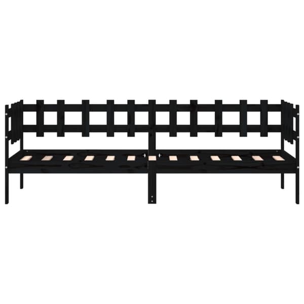 Dagbädd svart 90x190 cm massiv furu