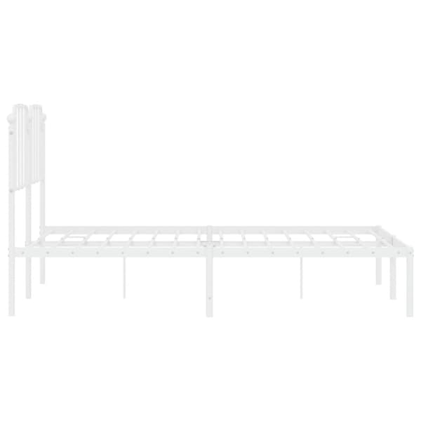 Sängram med huvudgavel metall vit 140x190 cm