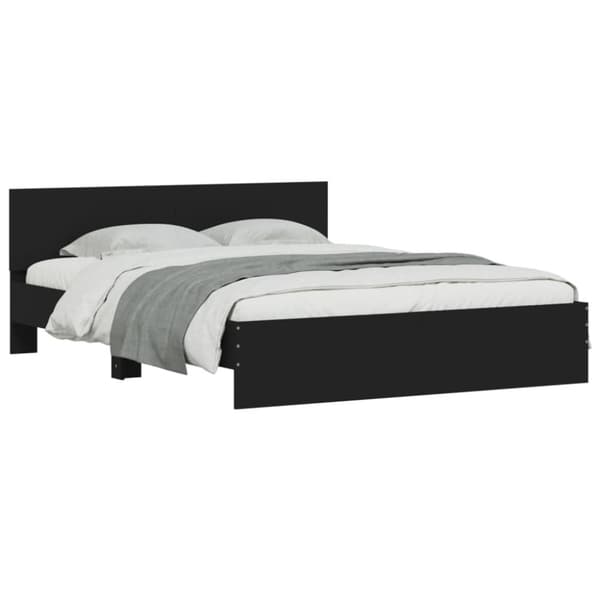 sengeramme med sengegavl 140x200 cm sort