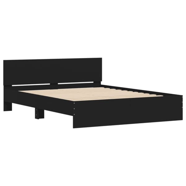 sengeramme med sengegavl 140x200 cm sort