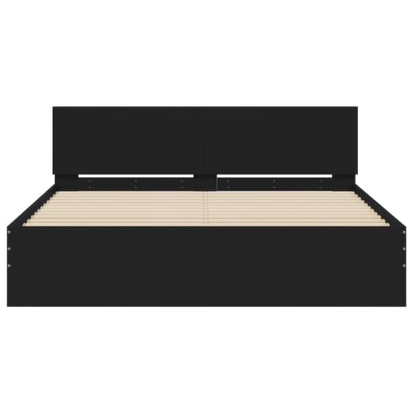 sengeramme med sengegavl 140x200 cm sort