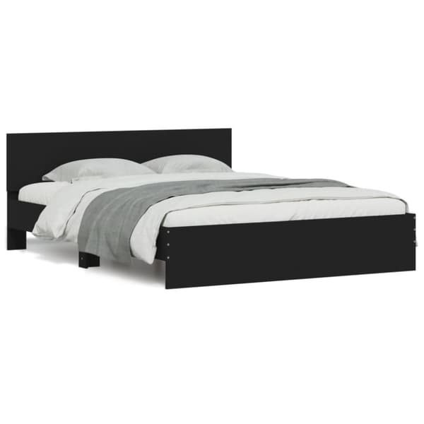 sengeramme med sengegavl 140x200 cm sort