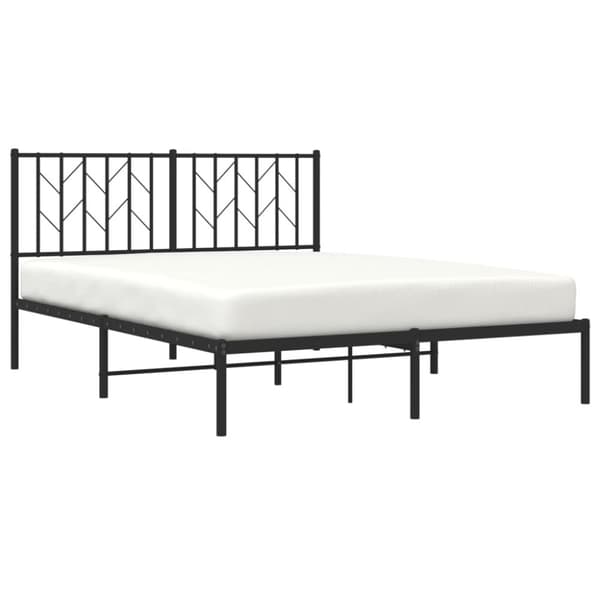 sengeramme med sengegavl 140x190 cm metal sort