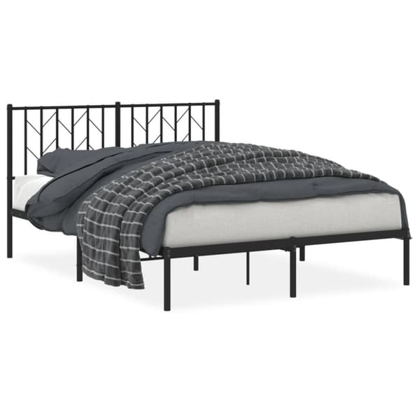 sengeramme med sengegavl 140x190 cm metal sort