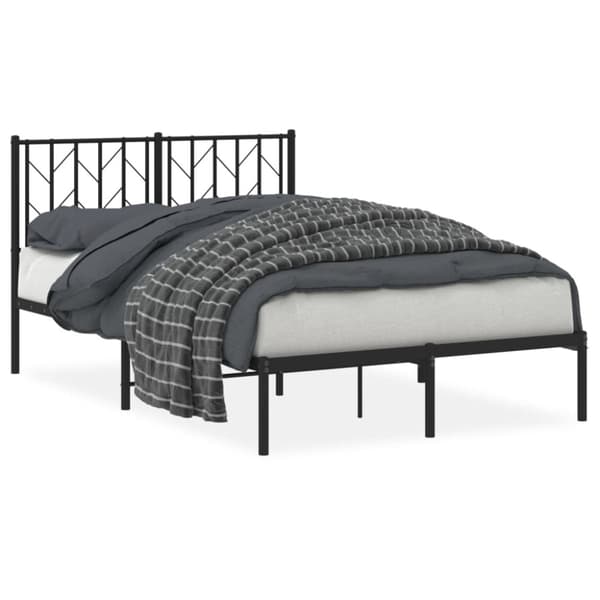 sengeramme med sengegavl 120x200 cm metal sort