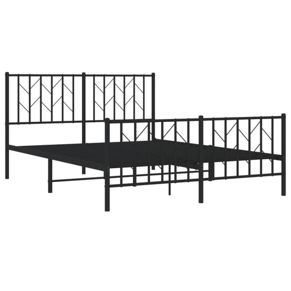 sengeramme med sengegavl og fodgærde 135x190 cm metal sort