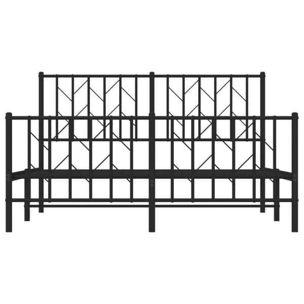 sengeramme med sengegavl og fodgærde 135x190 cm metal sort