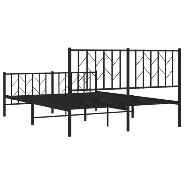 sengeramme med sengegavl og fodgærde 135x190 cm metal sort