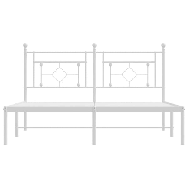 sengeramme med sengegavl 150x200 cm metal hvid