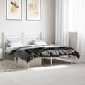Miniatyrbillede 1 af 10: sengeramme med sengegavl 150x200 cm metal hvid