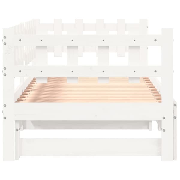 daybed med udtræk 2x(80x200) cm massivt fyrretræ hvid