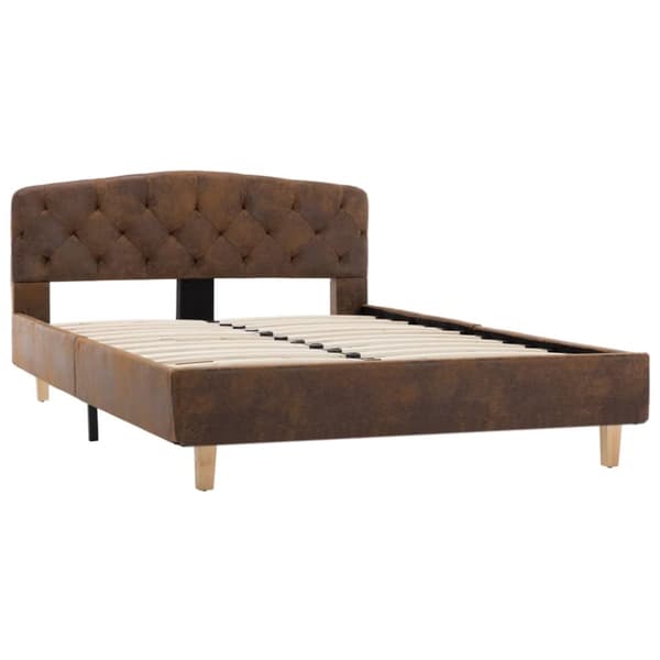 sengestel 120x200 cm imiteret ruskind brun