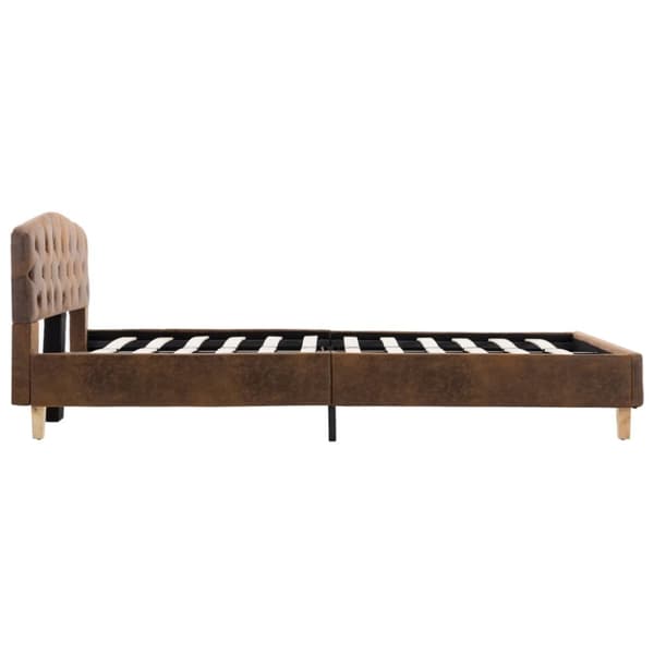 sengestel 120x200 cm imiteret ruskind brun