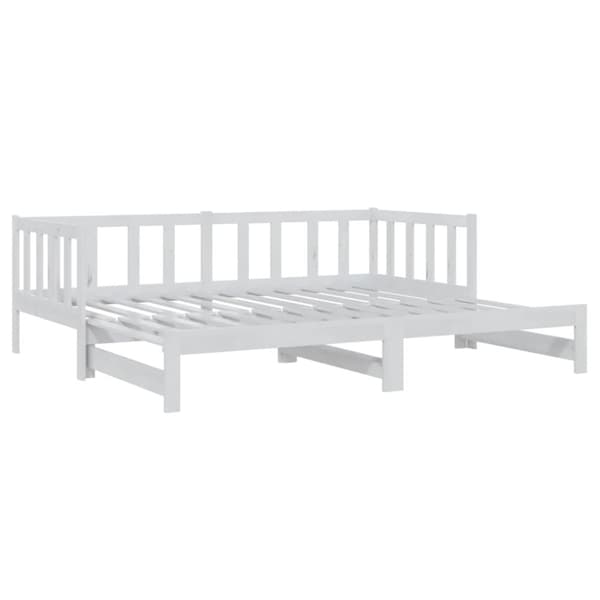 daybed med udtræk 2x(90x200) cm massivt fyrretræ hvid