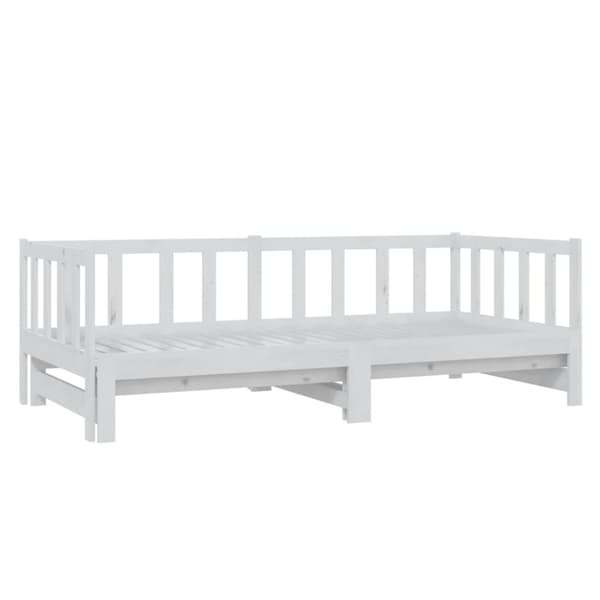 daybed med udtræk 2x(90x200) cm massivt fyrretræ hvid