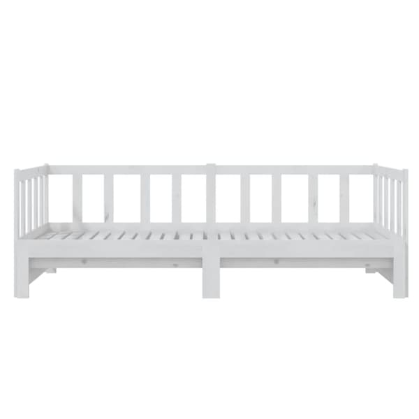 daybed med udtræk 2x(90x200) cm massivt fyrretræ hvid