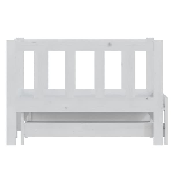 daybed med udtræk 2x(90x200) cm massivt fyrretræ hvid