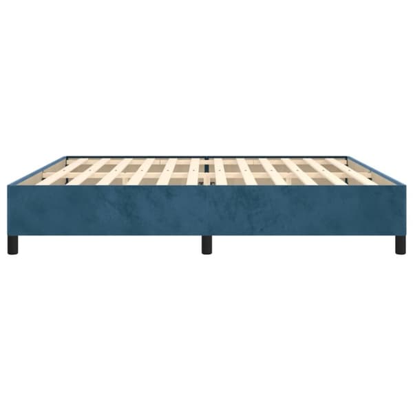 sengeramme 200x200 cm fløjl mørkeblå