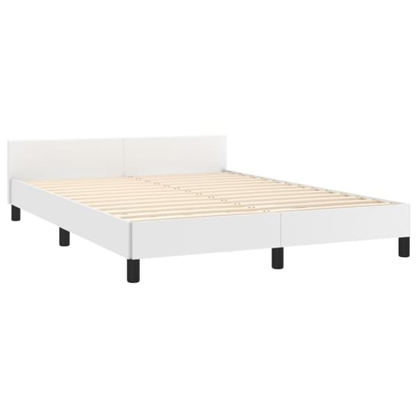 sengeramme med sengegavl 140x190 cm kunstlæder hvid