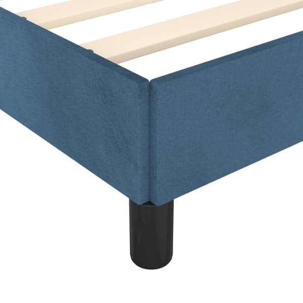sengeramme med sengegavl 90x200 cm fløjl mørkeblå