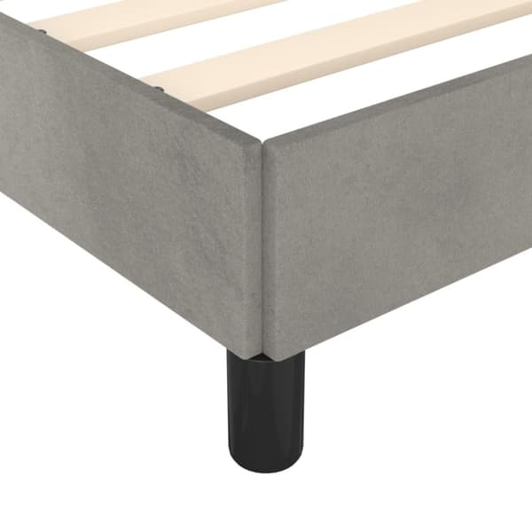 sengeramme med sengegavl 200x200 cm fløjl lysegrå