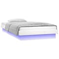 Miniatyrbillede 5 af 10: sengeramme med LED-lys 90x190 cm Single massivt træ hvid