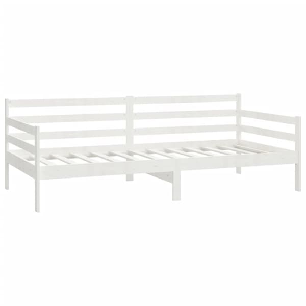 Dagbädd med madrass 90x200 cm vit massiv furu