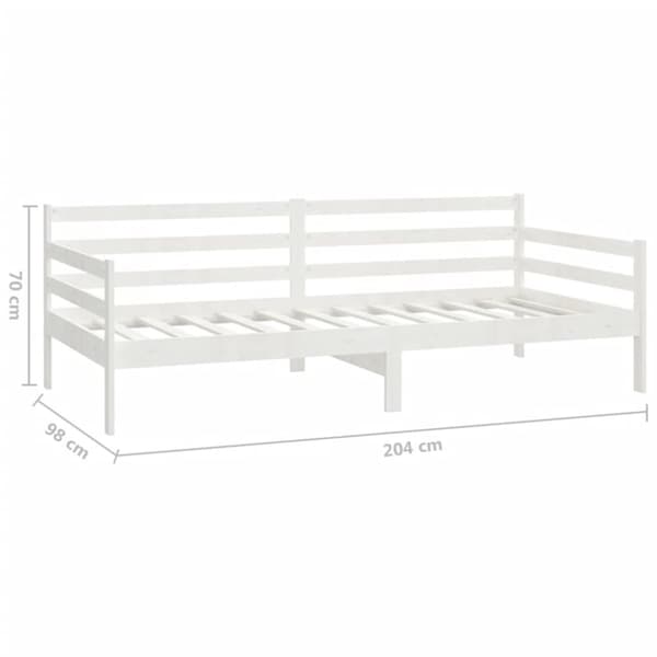 Dagbädd med madrass 90x200 cm vit massiv furu
