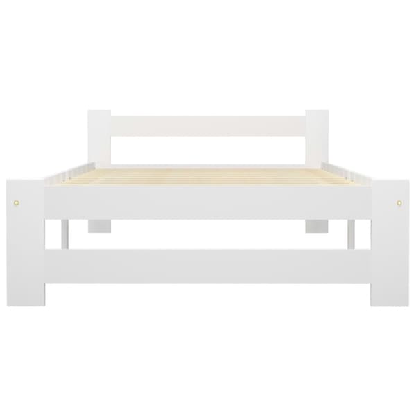 sengestel 90x200 cm massivt fyrretræ hvid