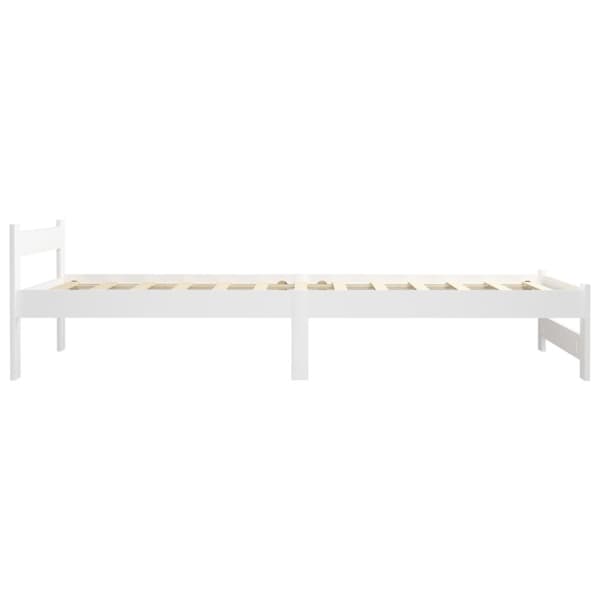 sengestel 90x200 cm massivt fyrretræ hvid