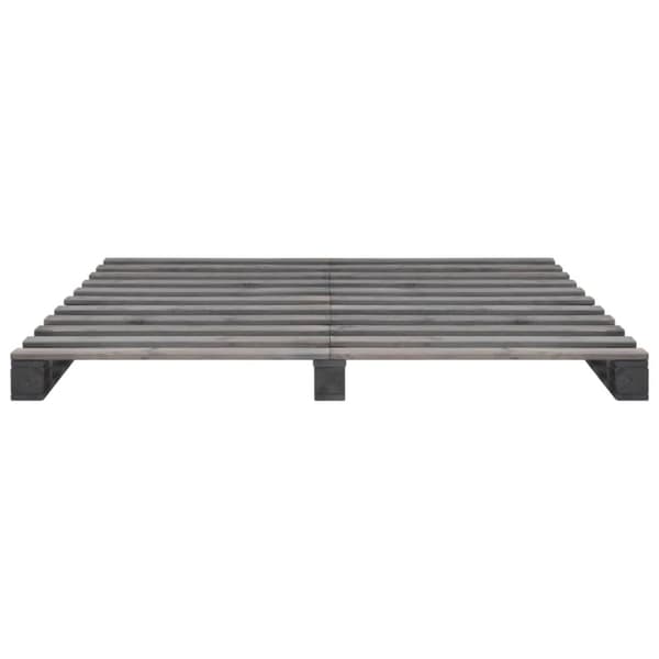 palleseng massivt fyrretræ 160 x 200 cm grå