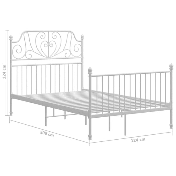 sengestel 120x200 cm metal hvid