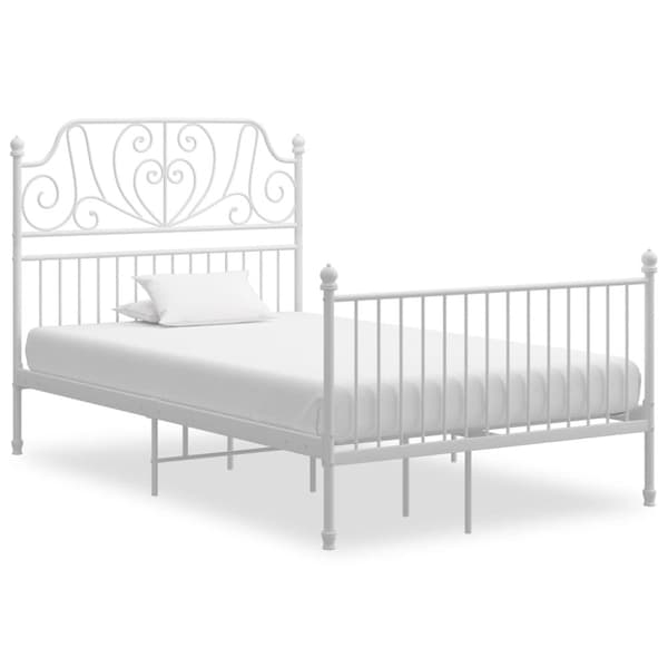 sengestel 120x200 cm metal hvid