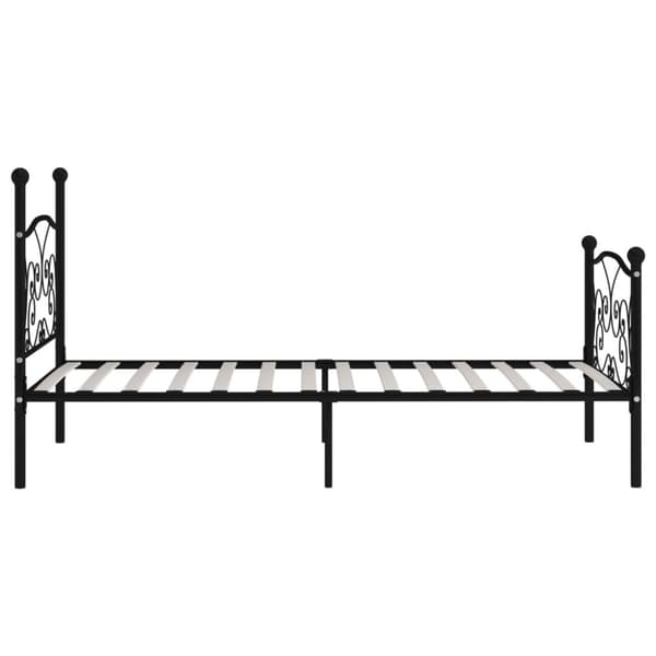 sengestel med lamelbund 100 x 200 cm metal sort