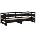 Miniatyrbillede 6 af 10: daybed med udtræk 2x(90x190) cm massivt fyrretræ sort