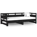 Miniatyrbillede 2 af 10: daybed med udtræk 2x(90x190) cm massivt fyrretræ sort
