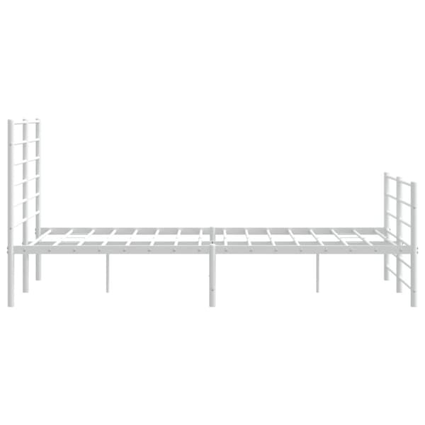 sengeramme med sengegavl og fodgærde 140x200 cm metal hvid