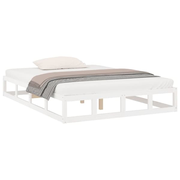 sengeramme 200x200 cm massivt træ hvid
