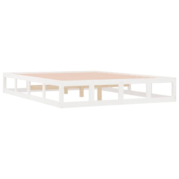 sengeramme 200x200 cm massivt træ hvid