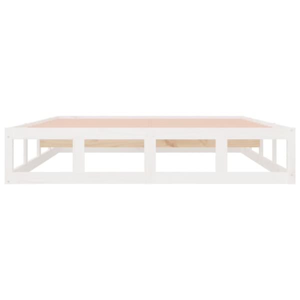 sengeramme 200x200 cm massivt træ hvid