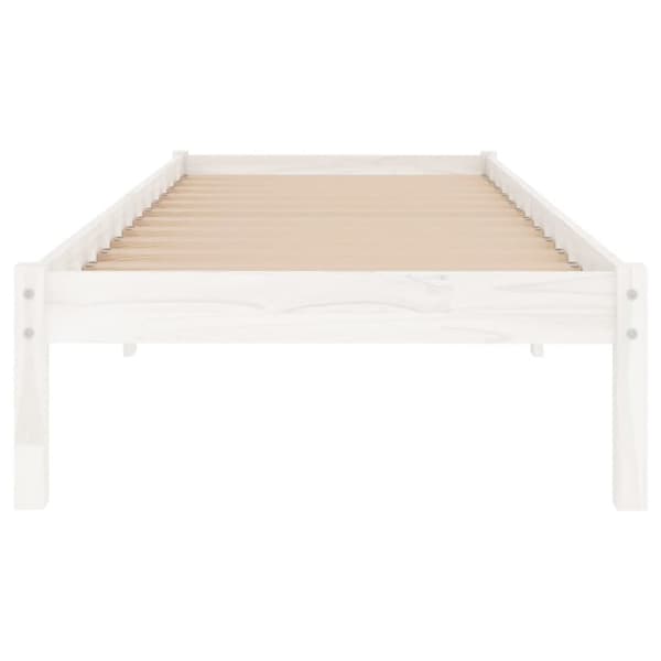 sengeramme 100x200 cm massivt fyrretræ hvid