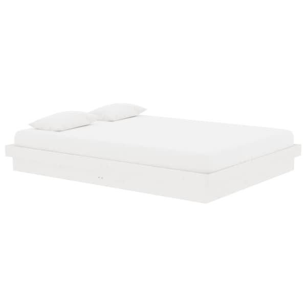sengeramme 140x190 cm massivt træ hvid