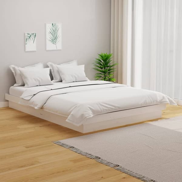 sengeramme 140x190 cm massivt træ hvid
