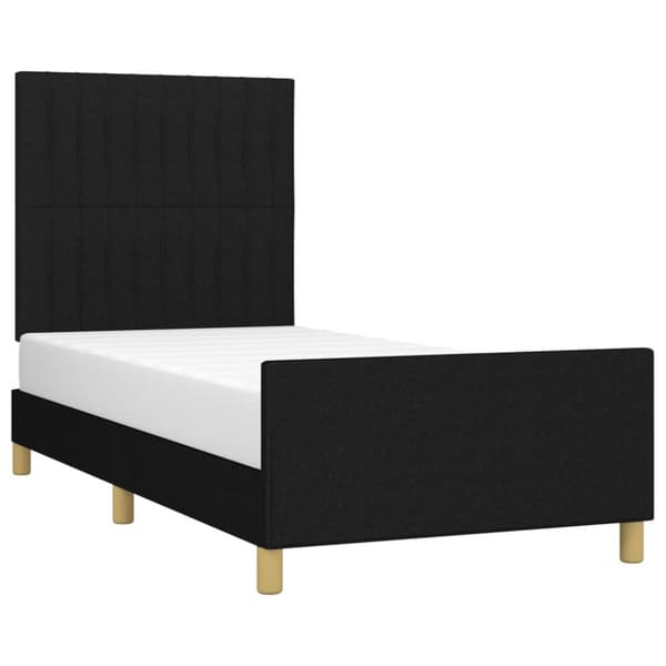 sengeramme med sengegavl 80x200 cm stof sort