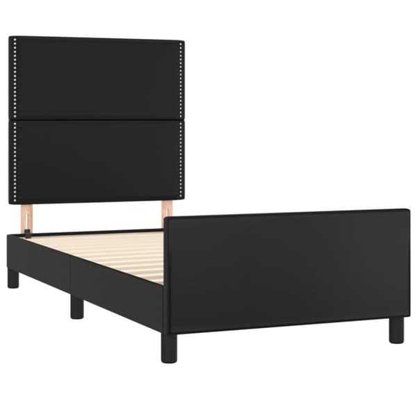 sengeramme med sengegavl 80x200 cm kunstlæder sort