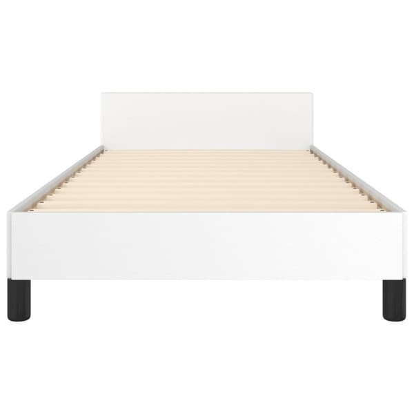 sengeramme med sengegavl 90x190 cm kunstlæder hvid