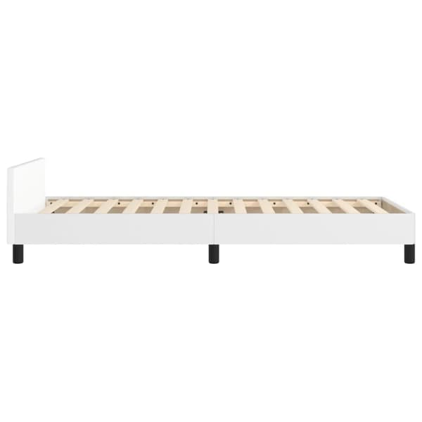 sengeramme med sengegavl 90x190 cm kunstlæder hvid