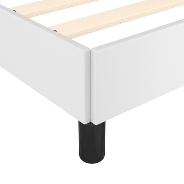sengeramme med sengegavl 90x190 cm kunstlæder hvid